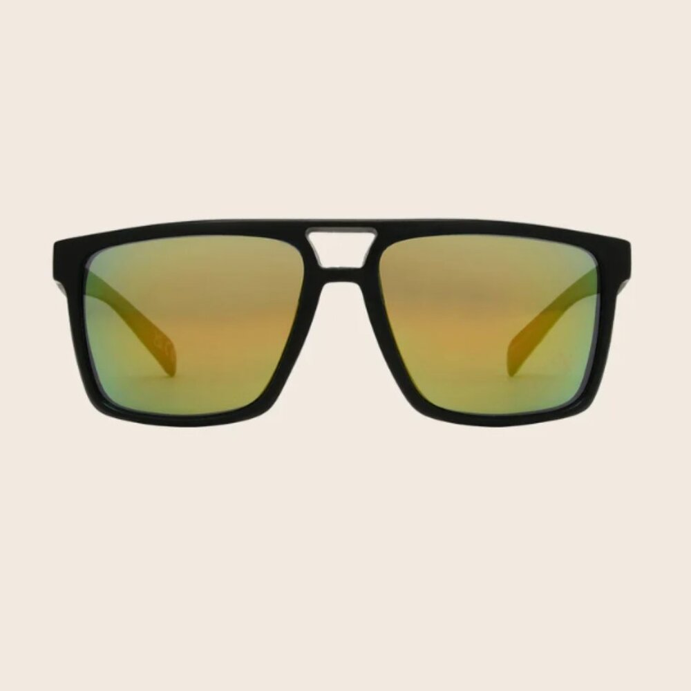 Foster Grant Polarized Classic Matte Black Colored Mirror Sunglasses